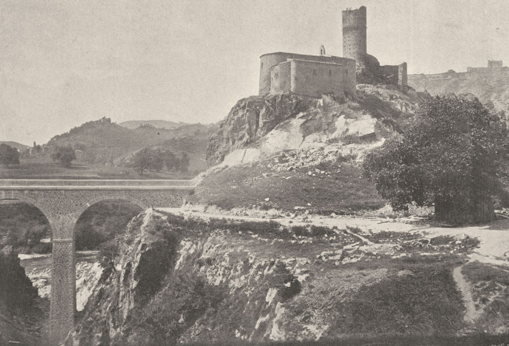 LOIRE. Chateau de Grangen, Près Firminy 1895 old antique vintage print picture